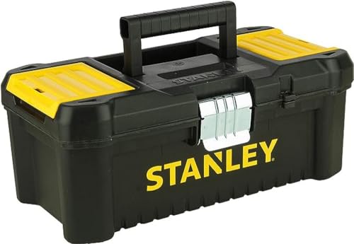 STANLEY STST1-75515 - Caja de herramientas de plástico con cierre metálico, 18 x 13 x 32.5 cm, Color Negro, Amarillo, 12.5